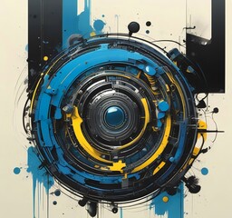 Fototapeta premium Illustration of abstract technology background.