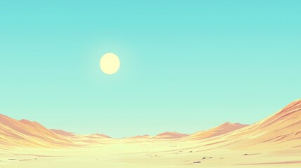 A breathtaking desert scene featuring endless rippled sand dunes under a clear blue sky exuding serenity and beauty.