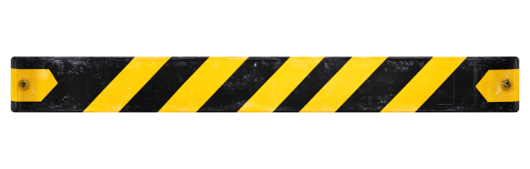 Black and yellow striped industrial barrier.