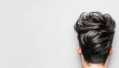Fototapeta premium men's grooming hair styling trends. Flexible hold mousses, catering to men growing out their hair while maintaining manageability