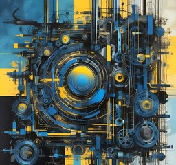 Fototapeta premium Illustration of abstract technology background.