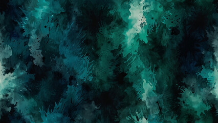 Dark blue green teal jade cyan aqua abstract watercolor art background for design