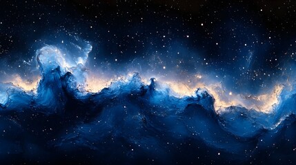 Obraz premium A gradient of shimmering silver fading into cosmic indigo.