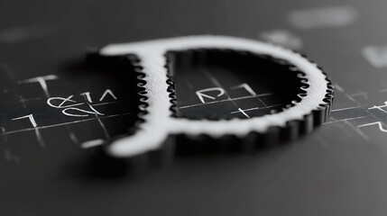 3D letter P in black and white on a textured background with abstract shapes and lines, giving a modern and artistic feel suitable for design concepts.