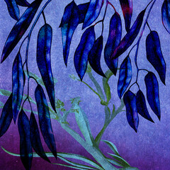 Ilustracja motyw kwiatowy szablon liście tekstura. Hand made drawing. © Monika