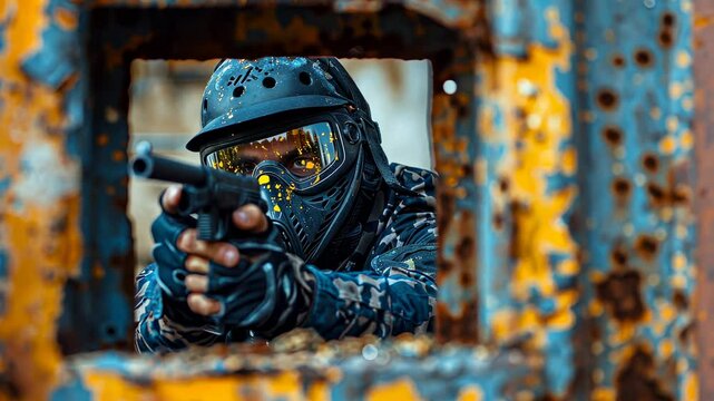 The Paintball Player in Action