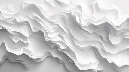 Obraz premium Abstract white flowing waves texture background with smooth curves and soft light