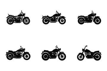 Obraz premium Cruiser motorcycle silhouette on clean white background design
