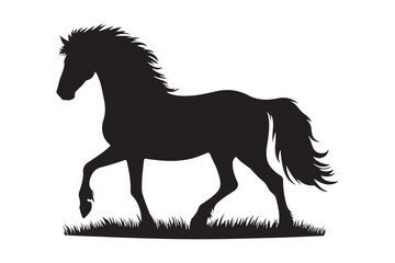 Horse Silhouette Icon Clean Black Vector for Equestrian Themes