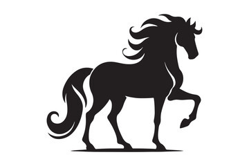 Minimalist Horse Silhouette Black Vector Illustration for Designs