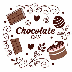 an image of a set of coffee chocolate isolated for chocolate day-related vector on the background 