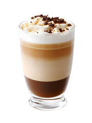 Delicious Caramel Macchiato with Whipped Cream in a Clear Glass with Chocolate Sprinkles : Generative AI