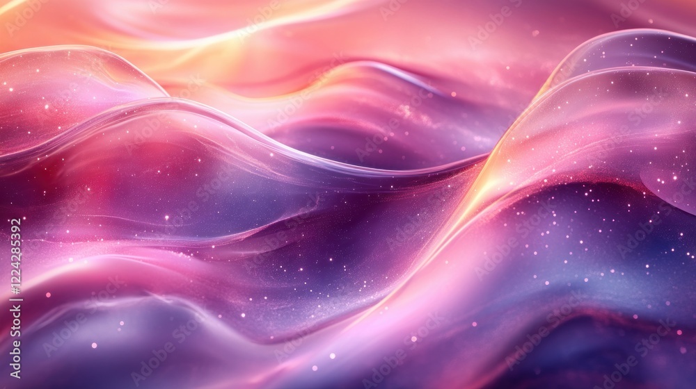 Aufkleber abstract fluid wave design iridescent liquid 3d render minimalist pastel colours gradient