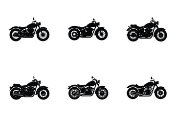 Motorcycle silhouette flat vector on white background