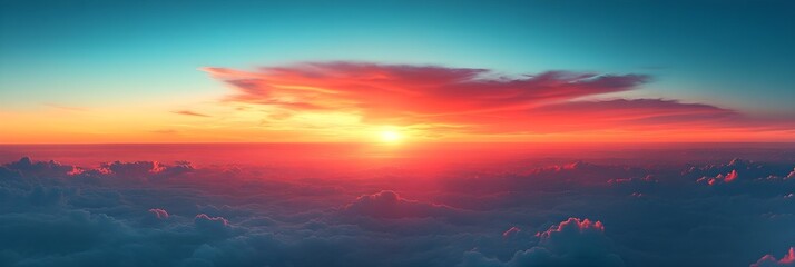 Obraz premium A gradient of sunny orange blending into pale sky blue.