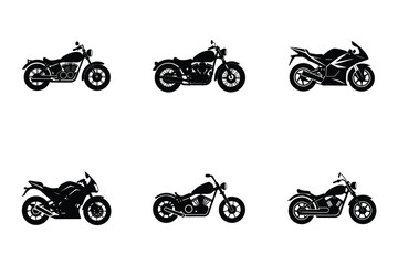 Obraz premium Motorcycle silhouette simple design on white background