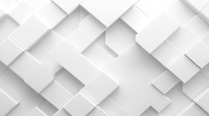 Obraz premium Minimalist White Geometric Pattern Background 3D Illustration
