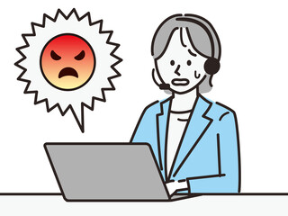 コールセンターで働く女性