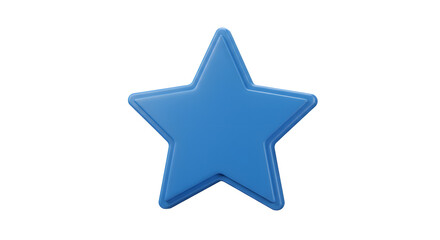 Obraz premium 3D Blue Star Icon Render for Design Projects isolated on white background. Generative AI
