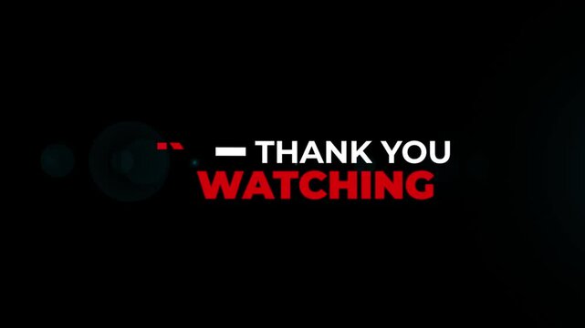 Animation thank you for watching text with smooth motion title