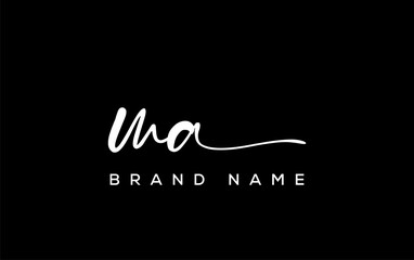 MA letter beauty handwriting vector logo.
