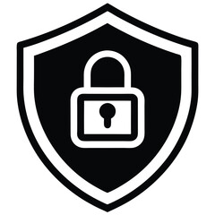 Security lock icon with check mark