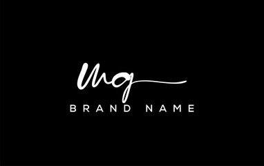 MG letter beauty handwriting vector logo.