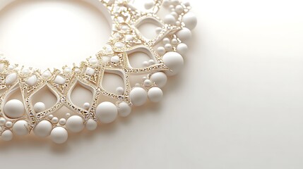 Obraz premium Elegant White Pearl Necklace with Gold Accents