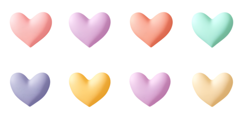 Pastel hearts on red gingham background