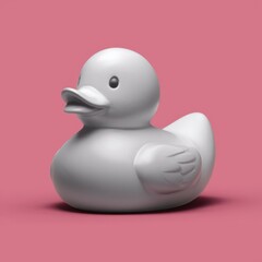A white rubber duck, a classic bath toy.