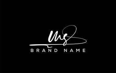 MS letter beauty handwriting vector logo.