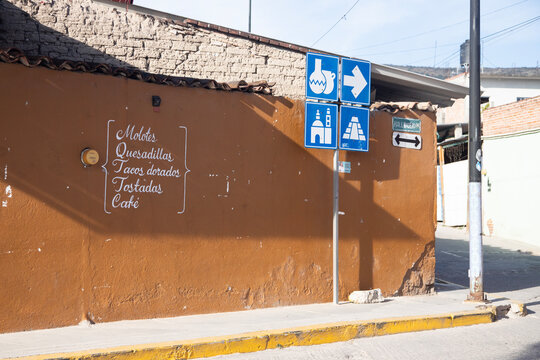 Santiago de Mitla, Mexico; 1st January 2025: Streets and main square of the beautiful city of Mitla in Oaxaca, Mexico.