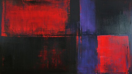 Naklejka premium Bold abstract artwork featuring contrasting red and purple blocks against a black background