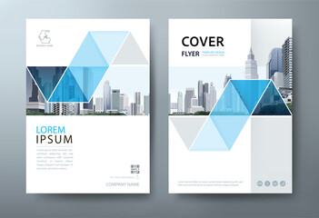 Blue Annual report brochure flyer design template vector, Leaflet, presentation book cover templates, layout in A4 size