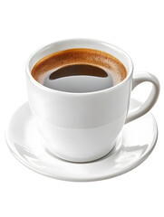 Fototapeta premium Classic Black Coffee in Elegant White Cup and Saucer : Generative AI