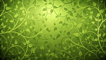 Obraz premium Organic green wallpaper with swirling patterns of leaves and vines, green, texture, green, texture