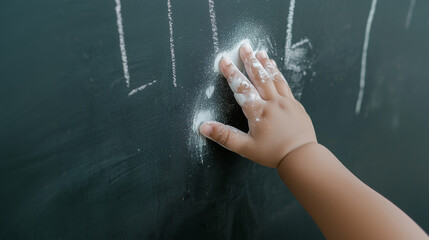 Erasing chalkboard markings with sunlight enhancing the scene