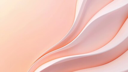 Obraz premium Soft, flowing waves in pastel pink hues create a gentle, soothing background, ideal for design, beauty, or wellness themes.