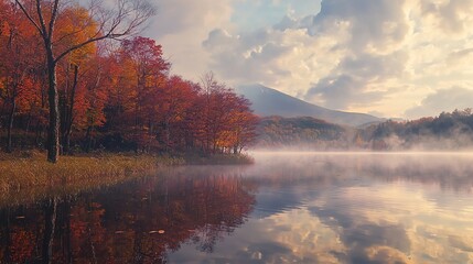 Fototapeta premium Autumn Lake Reflections