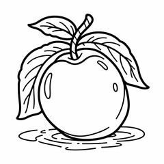 Apple Line Art Drawing Coloring Page Printable