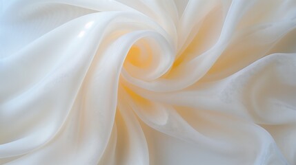 Fototapeta premium Champagne-colored silk with soft, flowing ripples, illuminated by warm light to highlight its smooth texture. silk wallpaper business background 