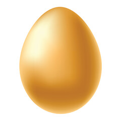 Golden egg, shiny. Easter egg. Vector illustration, realistic, 3D, isolated on white