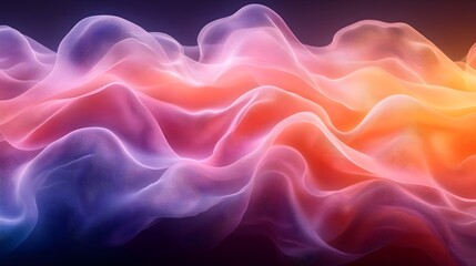 Obraz premium A layered effect of transparent ribbons flowing horizontally.