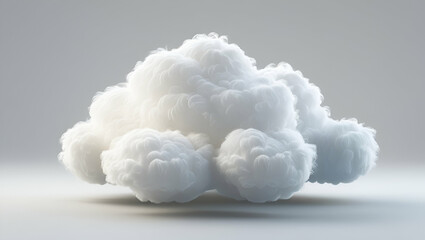 Title: A Solitary Puffy and Luminous White Cloud

