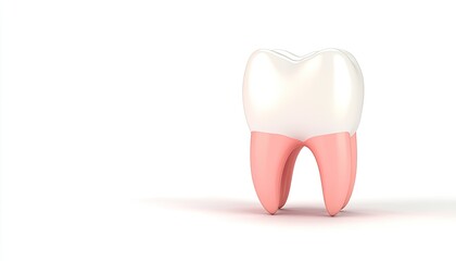 Close-up of a realistic tooth model highlighting dental health, set against a clean background