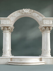 Naklejka premium Classic Arch Columns Mockup Background