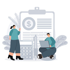 Team Collaboration in Financial Planning Concept Illustrated