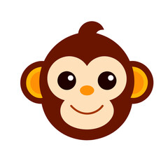 Cute Monkey Mask Illustration