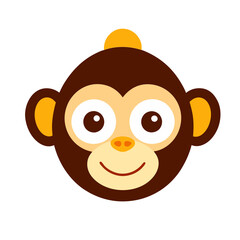 Cute Monkey Mask Illustration