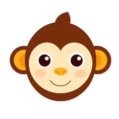 Cute Monkey Mask Illustration
